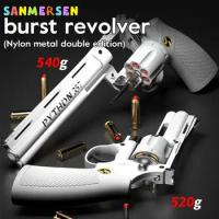 HB seal double-action revolver semi-automatic burst shell ejection 357 soft bullet nylon alloy toy gun outdoor boy gift pistol