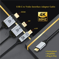 USB 3.1 Type C To HDMI/VGA/DP/RJ45/mini DP HD Video Converter Cable 4K 60Hz for MacBook Huawei Mate30 HDMI-compatible USB-C Cord