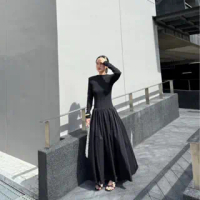 610 knockknock - BLACK MAXI DRESS