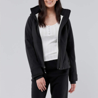 海鷗 Hollister 年度熱銷經典標誌防風防潑水風衣外套(女)-黑色
