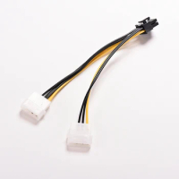 16cm 8 Pin PCI Express Male To Dual LP4 4Pin Molex IDE PCI-E graphic Video Card Power Cable Adapter