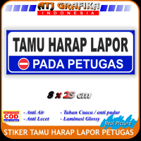 Stiker new tamu harap lapor petugas sticker keamanan pos satpam Security kantor pabrik rumah dll