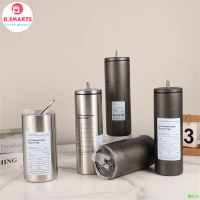 Cốc Giữ Nhiệt Dung Tích 600ML Coffe Americano Inox 304, Ly Giữ Nhiệt Kèm Ống Hút Không Gỉ binh  giun