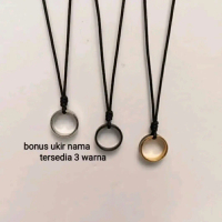 Kalung Kekinian Kalung Tali Hitam Korea Liontin Cincin