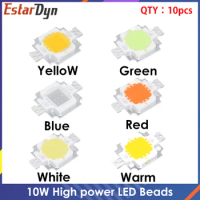 10pcs 10W LED Integrated High power LED Beads 10W White/Red/Yellow/Blue/Green/Warm white 24*40mil 10W led chip