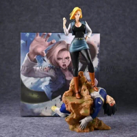 25cm Anime Dragon Ball Z Android 18 VS Vegeta Action Figure Android 18 Figure PVC Collection Model Ornament Toy For Childs Gift