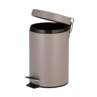 【KELA】簡約腳踏式垃圾桶 奶茶棕3L(回收桶 廚餘桶 踩踏桶)