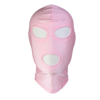[QAJFGEPJKEOKBX]4 Style y Pink Leather Latex Head Hood Spandex Lycra Hood Headgear Role Playing Open