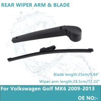 Rear Windscreen Wiper Arm &amp; Blade Set 11" Inch VW Golf Mk6 Hatchback 2009-2013