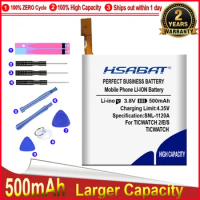 HSABAT 0 Cycle 500mAh Battery for TICWATCH 2 2nd Gen for TICWATCH E for TICWATCH S Replacement Accumulator