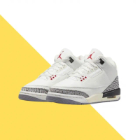 【NIKE 耐吉】休閒鞋 Air Jordan 3 Reimagined 2023年版 白水泥 白紅灰 爆裂紋 男鞋 DN3707-100