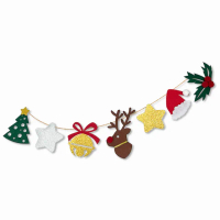 【Chill Outdoor】聖誕鈴鐺麋鹿掛旗 附麻繩、木紋夾(聖誕裝飾 耶誕裝飾 聖誕樹裝飾 聖誕字母 耶誕佈置)