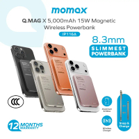 [CCC Certified] Momax 116A / 129 Qi2 Q.Mag X 5,000mAh 15W Magnetic Wireless Powerbank