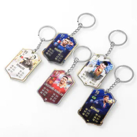 Soccer Players around Car Keychain Messi Chelsea Manchester United Mbappe Team Acrylic Student Pendant