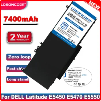 LOSONCOER 7400mAh Replacement Laptop Battery For DELL Latitude E5450 E5470 E5550 E5570 8V5GX R9XM9 WYJC2 1KY05 7.4V 51wh G5M10