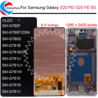 For Samsung Galaxy S20 FE 5G G781B G780G LCD display Touch Screen With frame For Samsung S20 Fan Edition S20 Lite S20fe LCD