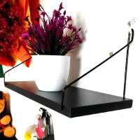 Kệ Treo Tường Không Cần Khoan Màu Đen Trang Trí Decor Để Đồ - Gỗ MDF Phủ Melamine 2 Mặt Dày 17mm - N
