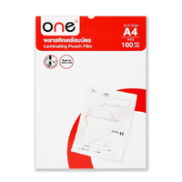 ONE พลาสติกเคลือบบัตร หนา 100 ไมครอน สีใส ขนาด A4 (100 แผ่น/แพ็ค)