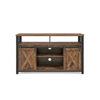 TV Stand for 55 inches TV with Sliding Barn Doors, Entertainment Center and Media Console, TV Cabinet with Storage Adjustable