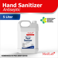 Hand Sanitizer Cair Medlab 5 Liter Alkohol 70% Antiseptik Cairan pembersih Tangan