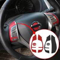 Carbon Fiber Sticker for Nissan X-trail Xtrail T32 Qashqai J11 Teana J33 Car Steering Wheel Decoration Trim Stickers
