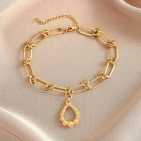 Todorova Link Chain Drop Pendant Tag Charm Bracelet Women Female Dainty Jewelry Birthday Wedding Bangle