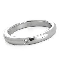 【Tiffany&amp;Co. 蒂芙尼】PT950鉑金-鑲單顆鑽FOREVER粗版婚戒戒指-內直徑1.6公分(展示品)