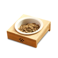 【毛寵樂園】貓碗 寵物碗 狗碗 寵物碗架 實木質感(單碗款)