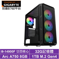 技嘉B760平台[魔龍騎士]i9-14900F/Arc A750/32G/1TB_SSD
