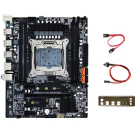 X99 Desktop Motherboard+Baffle+SATA Cable+Switch Cable LGA2011-3 DDR4 Support 4X32G for 5820K 5960K E5-2678 V3 CPU