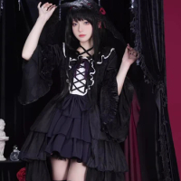 Akemi Homura Cosplay Anime Puella Magi Madoka Magica Cosplay Costume Women Lovely Black Lolita Dress Halloween Role Play Uniform