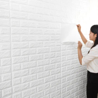 PE Foam DIY Self Adhensive 3D Wall Stickers Brick Waterproof Wallpaper Room Home Decor For Kids Bedroom Living Room Stickers