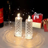 2024 Rose Shadow LED Flameless Candles,Led Pillar Candles for Valentine's Day Romantic Propose Anniversary Wedding Decoration