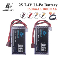 7.4V LIPO Battery 2s 1500MAH 1800mah 45C Battery for RC Drone Helicopter Car FPV Boat Parts With T J