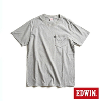 EDWIN EDGE口袋短袖T恤-男款 麻灰色
