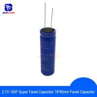 Super Farad Capacitor 2.7V 100F 18*60mm High Frequency Low ESR 2.7V100F Super Capacitor for Car Stereo Speaker Battery