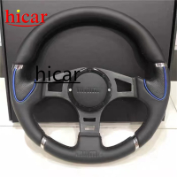 พวงมาลัยแต่งmomoยกน้อยหนังแท้ 14 นิ้ว สําหรับรถแข่ง