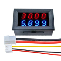 DC 200V 100V 10A LCD Digital Voltage Current Meter Tester 4 Bit Adjustable Ammeter Voltmeter Panel Volt AMP Detector Dual Led