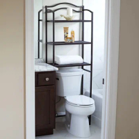 3-Tier Toilet Storage Rack Free Standing with Expanded Mesh Shelves