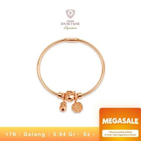 Gelang Emas Bangle Charm Bunga 17K Terbaru Mega Sale - Sinar Fajar