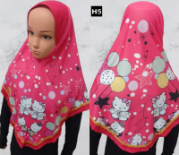 HSL Tudung Sarung Budak Kartun Sarima Hello Kitty Balloon Warna Lingkaran Umur 3-9 Soft Lycra Tudung