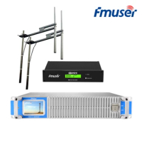 FMUSER 1000W 1KW FM Broadcast Transmitter+2*FU-DV2 Antenna+Cable Set With Digital RDS Encoder Radio Data System Encoder For FM R