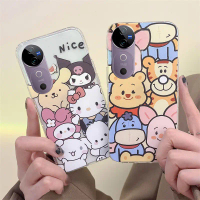 Sarung Telefon, Corak Beruang Comel, Sarung Lembut Silikon Lutsinar, Serasi dengan VIVO V50, V50Lite