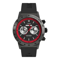 Jam Tangan Pria Timex Ironman TW2Y01900 Challenger Chronograph Black Dial Black Silicone Strap Multi