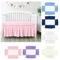 Crib Dust Cover Fade-resistant Crib Skirt Soft Elastic Baby Crib Bed Skirt for Bedroom Easy Installation Dust Cover for Boys