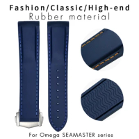 Rubber Curved Watchband for Omega Seamaster 300 AT150 Speedmaster 8900 Planet Ocean 18mm 19mm 20mm 21mm 22mm Silicone Strap