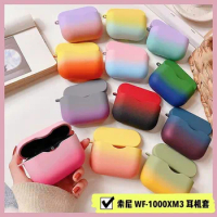 Silicone soft cover forSony WF-1000XM3 Earphone Case Solid Color Gradient Rainbow Hard Shell Wireless Bluetooth Headset SONY Fro