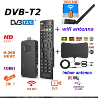 Europe H.265 HEVC DVB-T2 tuner DVB-C PVR High-Definition DVB-T Digital TV Set-Top Box Support WIFI Y0UTUB for Spain Italy Polan