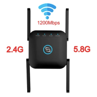 2.4G wifi repeater Wireless Wifi Extender 1200Mbps Wi-Fi Amplifier 802.11N Long Range Wifi Signal Booster 5 Ghz WiFi Repeater
