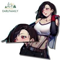 Pelekat Kereta, EARLFAMILY, 13cm, Persona Tifa Lockhart Peeker, Pengabusan dan Kalis Air, Calar Occl